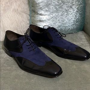 MEZLAN MENS BLUE SUEDE & LEATHER SHOES 8.5